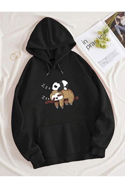 NoVibe Φούτερ με κουκούλα Panda Koala με στάμπα