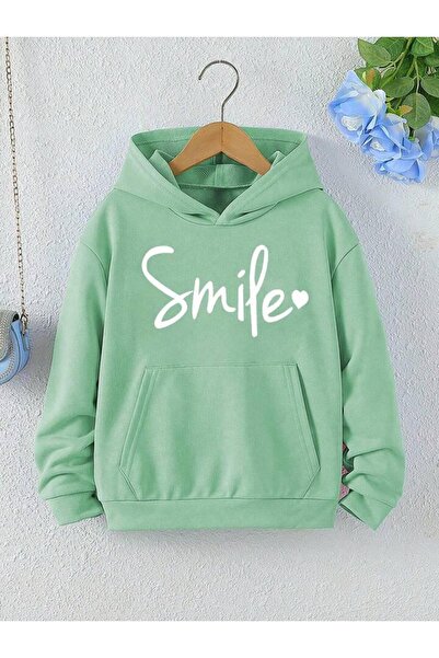 NoVibe Hanorac pentru copii Smile cu imprimeu supradimensionat Winter cu glug...