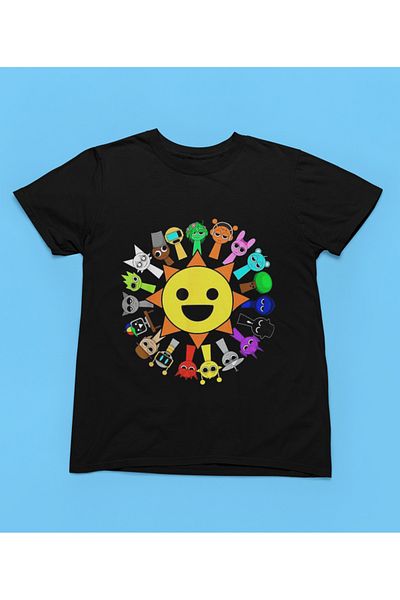 MAGORS Sprunki Printed Cycling Collar 100% Cotton Children's and Youth Tshirt