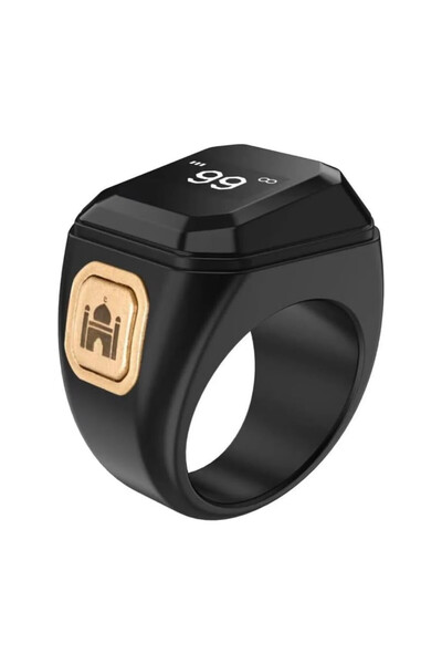 BSWATH خاتم ذكر ذكي مدمج ٢٠ مم: عداد تسبيح، تذكير بالصلاة، بلوتوث، وشاشة OLED