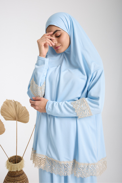 AKPİYYER Δύο κομμάτια ρόμπα προσευχής με κορδόνια