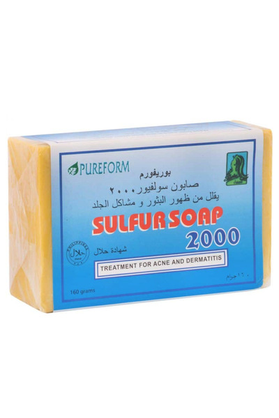 PUREFORM 2000 Sulfur Soap for Acne and Dermatitis Treatment 160g