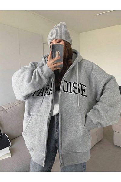 NoVibe Plus Size Paradise 3 thread Oversize Fleece Sweatshirt