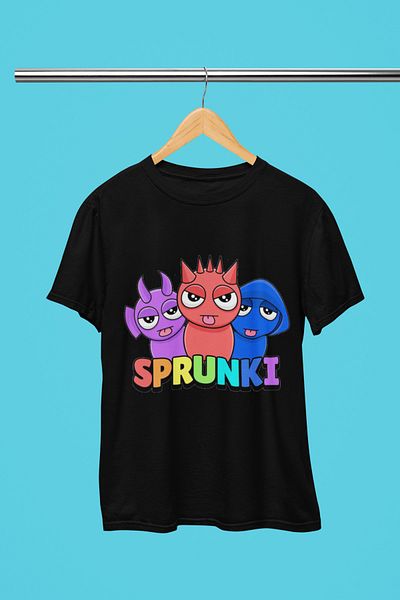 MAGORS Sprunki Printed Cycling Collar 100% Cotton Children's and Youth Tshirt