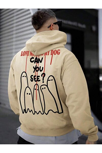 NoVibe Unisex Plus Size Can You See Φούτερ με κουκούλα με στάμπα μεγάλου μεγέ...