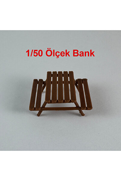 Köseoğlu 2 Adet Park Bahçe Piknik Oturma Bankı - 1/50 Ölçekli 1:50 - Figür, Maket, Minyatür