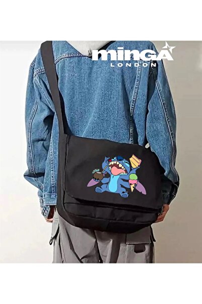 Minga London Μαύρη τσάντα Messenger -