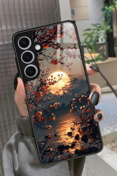 Snacase Samsung Galaxy S24 Uyumlu Van Gogh Kırmızı Ağaç Tablo Tasarımlı Gloss...