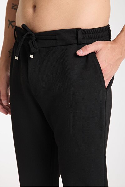 wamoss New Season Slim Fit Belted and Elasticated Casual Drawstring Trousers Ip11