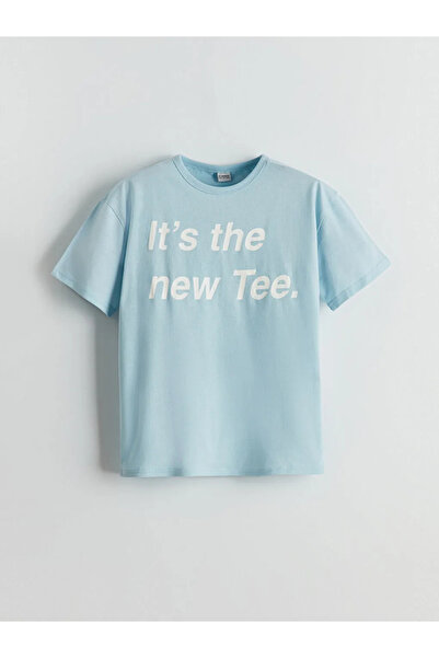 LC Waikiki Tricou pentru băiat LCW Kids Blue Crew Gât