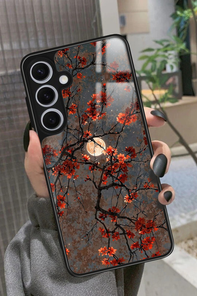 Snacase Samsung Galaxy S24 Uyumlu Van Gogh Kırmızı Ağaç Tablo Tasarımlı Gloss...