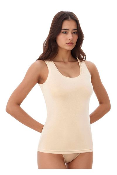 QKK Women's Modal Cotton Lycra Extra Piping Thick Strap 2-Piece Undershirt Q6K6K0T3Ka