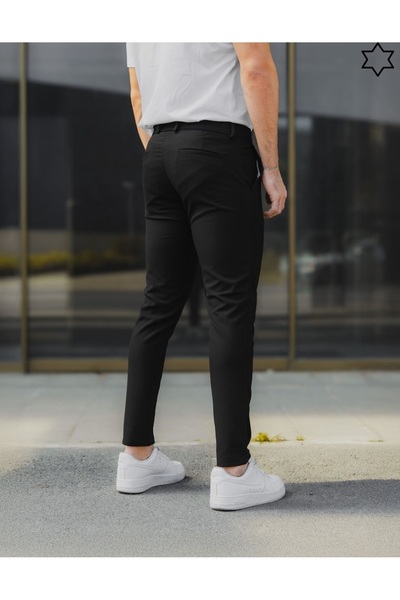 wamoss New Season Slim Fit Belted and Tongue Closure Linen Trousers Dil11