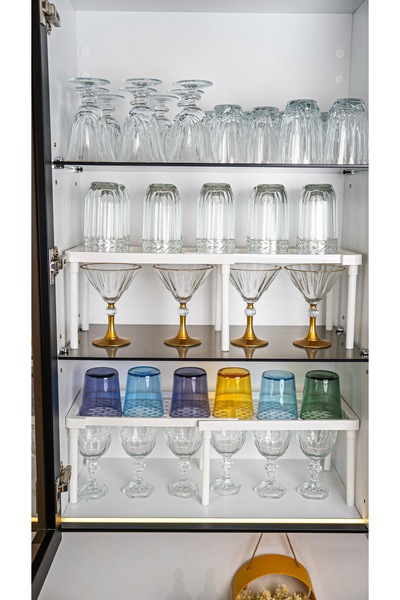 Minty Life Expandable Tidy Closet and Countertop Organizer Shelf (White)