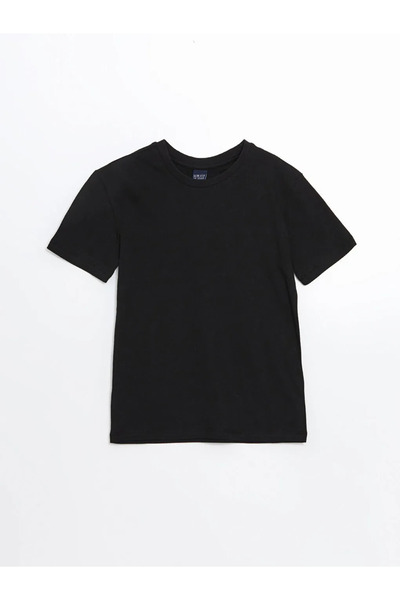 LC Waikiki Tricou pentru băiat LCW ECO negru cu gât de bicicletă