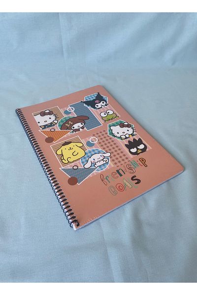 tiny wood Hello Kitty and Friends Licensed A4 Lined 80 Sheets Spiral Cardboard Cover School Notebook