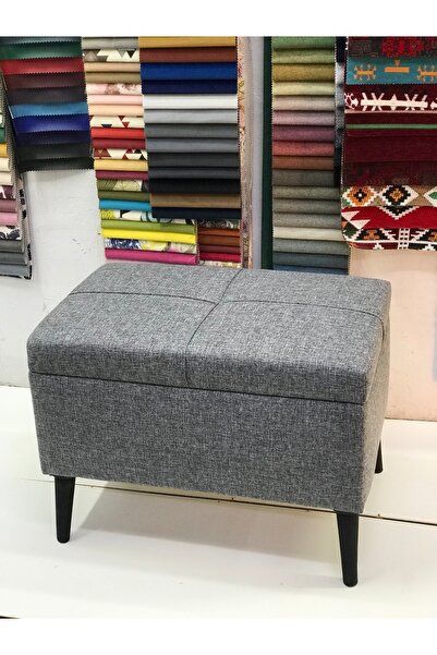 Lütfiye Gündoğan Sandıklı puf keten kumaş yükseklik 45 cm en 40cm boy 60 cm g...