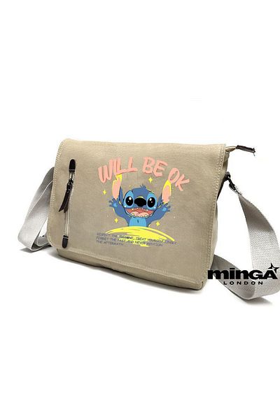 Minga London Beige Stitch Will Be Okmessenger Bag - Minga London