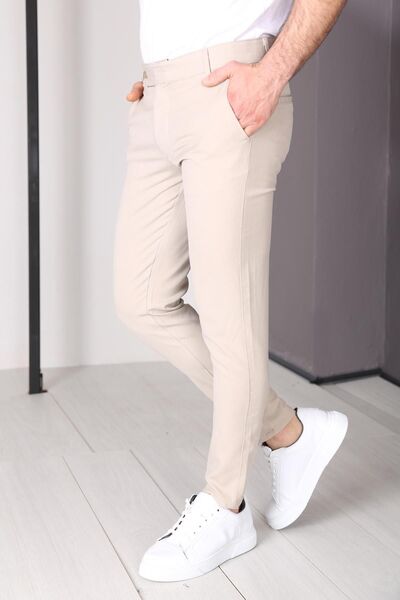 wamoss Νέα σεζόν εφαρμοστό Λινό παντελόνι με ζώνη και κλείσιμο με κορδόνι Dil12