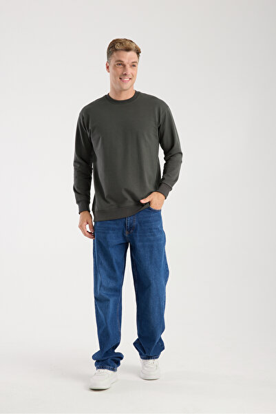 kaphone 10 Men's 0 Neck Oversize Cotton Sweatshirt