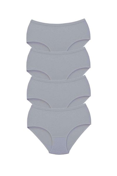 PRATİKOBA 4 Pieces Tutku Women's High Waist Bato Thick Rubber Panties Gray