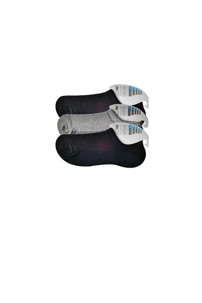 PRATİKOBA Black and Gray Men's Invisible Socks 3 pairs