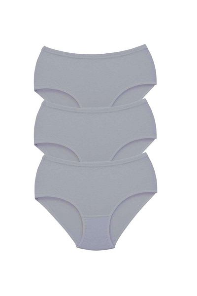 PRATİKOBA 3 Pieces Tutku Women's High Waist Bato Thick Rubber Panties Gray