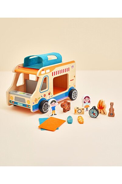 Fab N Funky عربة تخييم خشبية، تُعزز مهارات الفرز والعد، مناسبة للأطفال من سن ...