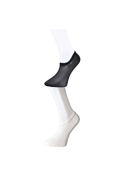 PRATİKOBA Black and White Men's Invisible Socks 3 pairs