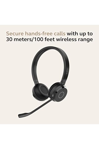 Jabra Evolve 65 TE Wireless Dual-Ear Headphones (3rd Edition) - Noise-Canceling Microphone, 16 Hours