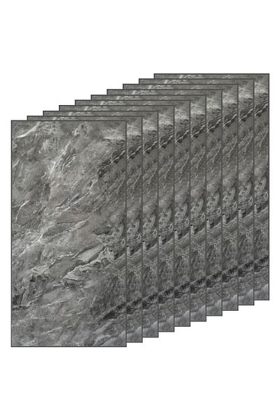 Teno Set of 90x Premium 3D Teno® Marble Wallpaper, coverage area 16.2 sq m, 30x60 cm, dark gray
