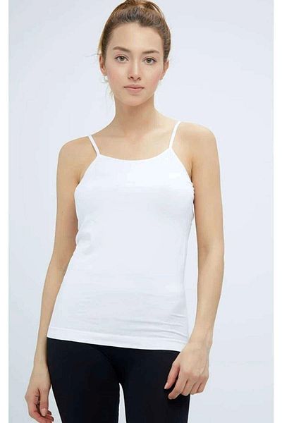 PRATİKOBA Elite Life Women's Rope Strap Non-Marking Long White Undershirt 846