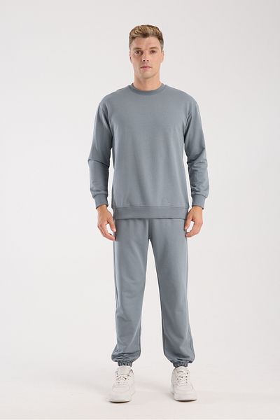 kaphone 10 Men's 0 Collar Oversize Leg Elastic Cotton Tracksuit Set