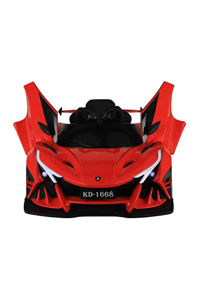 Fab N Funky Stylish Red Ride On Car for Kids, LED Lights & Music, Durable Remote Control Vehicle, 3+ Years