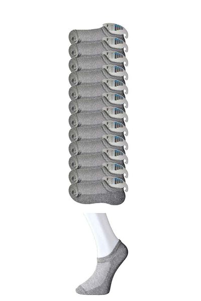 PRATİKOBA Gray Men's Invisible Socks 12 pairs