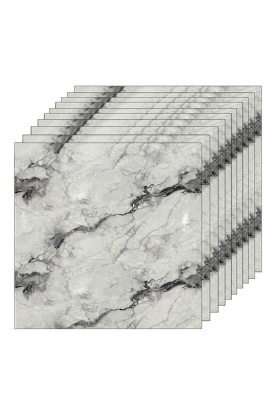 Teno Set 10x Tapet Marmura Premium 3D Teno®, suprafata acoperire 3.6 mp, 60x60 cm, gri antracit