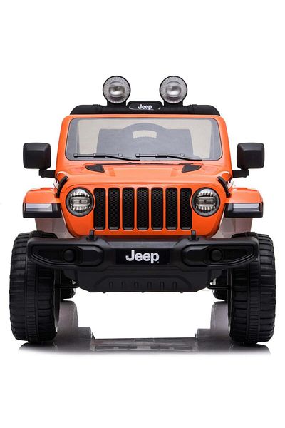 Fab N Funky Jeep Licensed Ride-On Car with Remote Control, Music & LED, 4 Years+, 106 x 61 x 58 cm - Orange