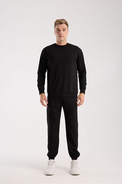 kaphone 10 Men's 0 Collar Oversize Leg Elastic Cotton Tracksuit Set