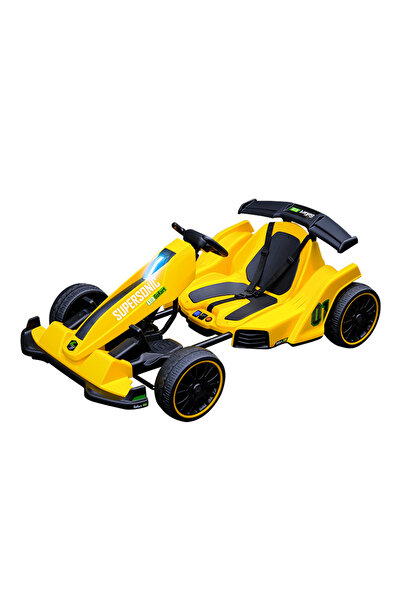 Fab N Funky Battery Operated Go-Kart, Supersonic Themed, Seat Belt, 3 Years+, 122 x 72 x 52 cm - Yellow