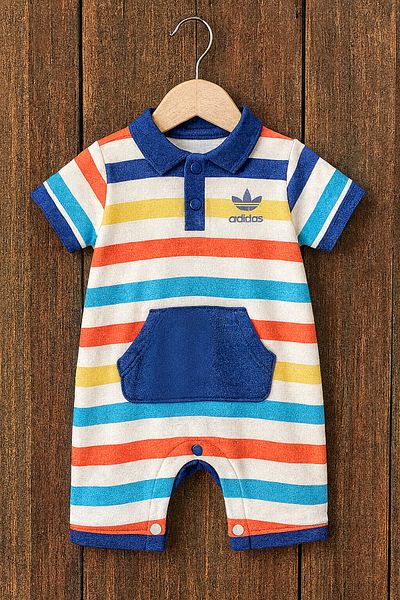 SULİFESTORE Shirt Collar Striped Snap Jumpsuit