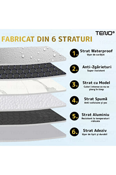 Teno Set 70x Tapet Marmura Premium 3D Teno®, suprafata acoperire 12.6 mp, 30x60 cm, gri deschis