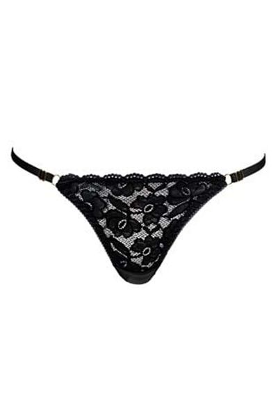 OEM Women's Black Lace Thong Panties with Adjustable Straps ONE SIZE 97-102CM