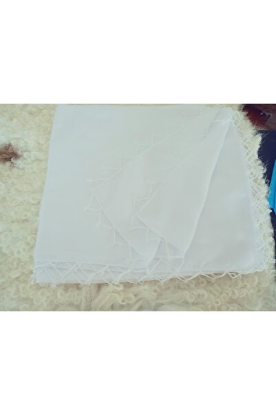 hoaryage Handmade Sand Beaded Crochet Print Writing, Cheesecloth Yemeni, Scarf, 4 Edges Embroidered