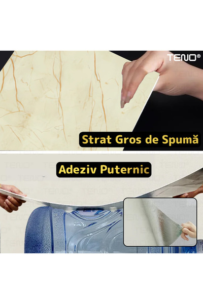 Teno Set of 100x Premium 3D Teno® Marble Wallpaper, coverage area 36 sq m, 60x60 cm, ocher