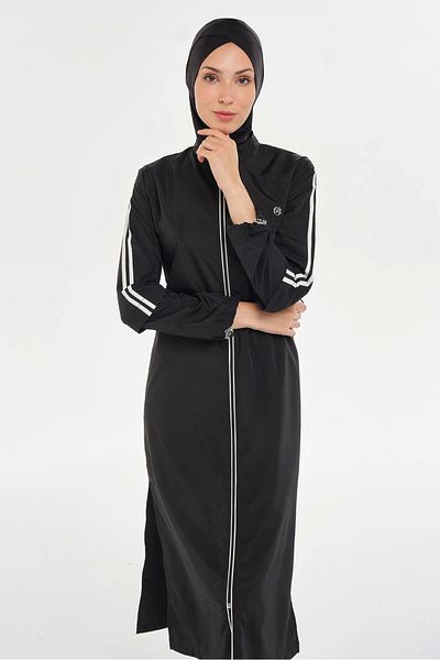 Modestia Maresiva 2406 Cleo Long Sleeve Hijab Swimsuit - Black - 2XL
