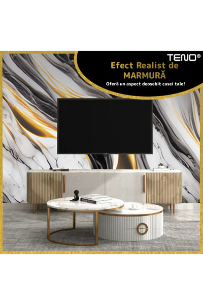 Teno Set 10x Tapet Marmura Premium 3D Teno®, suprafata acoperire 1.8 mp, 30x60 cm, gri multicolor