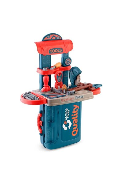 Ricokids Atelier pentru copii din plastic, tip valiza, multe accesorii, cheie...