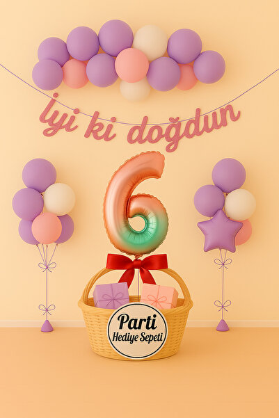 parti hediye sepeti Doğum Günü Süsleri Balon Seti | Her Yaş İçin 1–9 Rakam Fo...