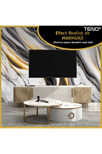 Teno Set 30x Tapet Marmura Premium 3D Teno®, suprafata acoperire 5.4 mp, 30x60 cm, gri multicolor