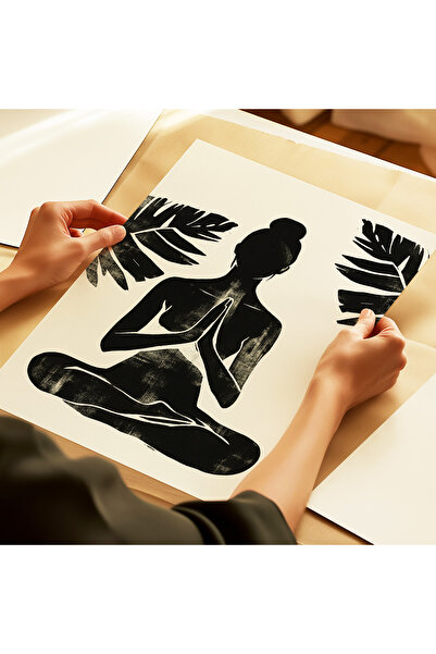 ARTHOUSECOLLECTIVE Poster de meditație yoga - 6 - Artă minimalistă de meditație - Poster fără cadru în dimensiuni de pictură